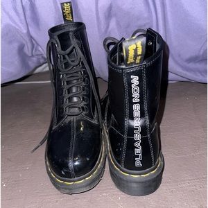 DOC MARTENS X PLEASURES | 1460 Black Patent Boots Size 6 M / 7 W